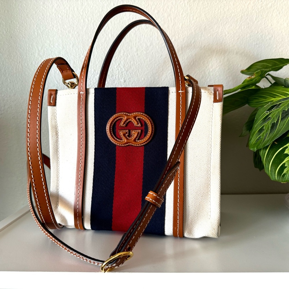 Gucci Crossbody Bag in Red, Blue, and Cream